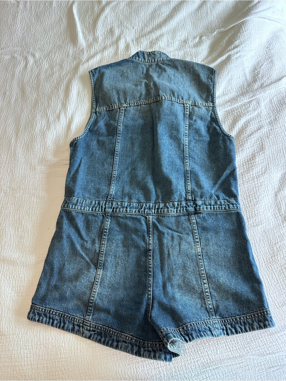 We The Free Dark Blue Denim Sleeveless Jumpsuit - Picture 5 of 7
